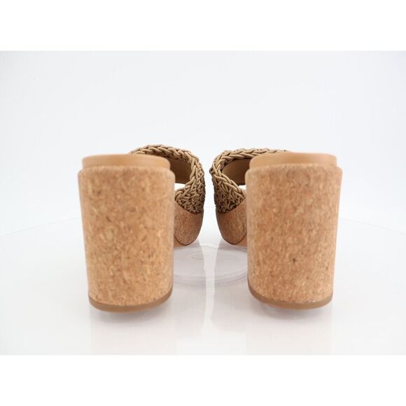 Vince Nicki Crochet Cork Sandal Womens Size 10 Tan Slide Platform Wedge Slip On - Picture 6 of 11